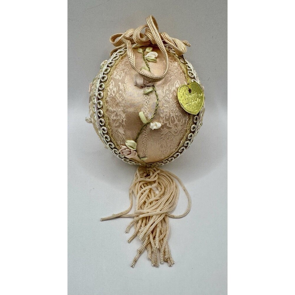 Kurt Adler Louis Nichole Victorian Christmas Ornament Floral Tassle Ball Pink